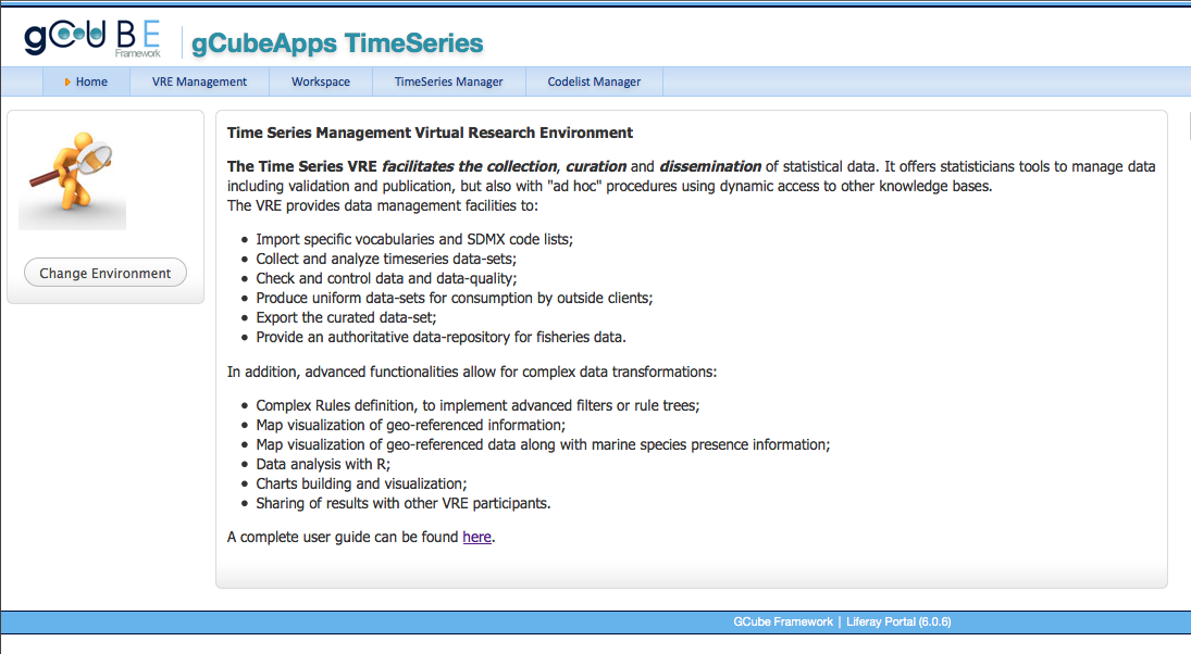 The TimeSeries Virtual Research Environment Homepage