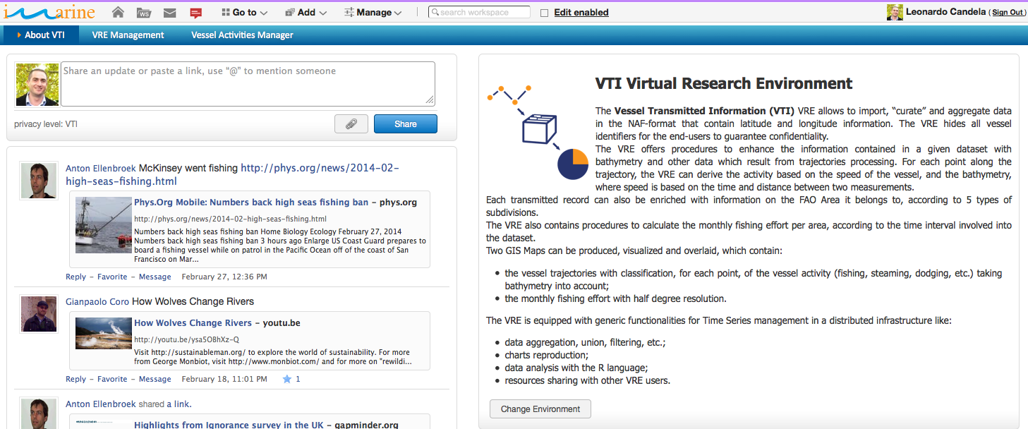 The VTI Virtual Research Environment Homepage