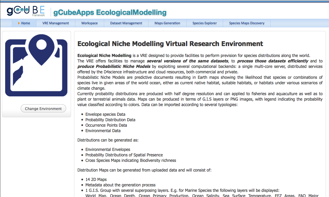 The EcologicalModelling Virtual Research Environment Homepage